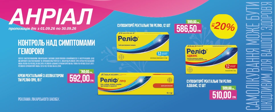 Акція Relief Hemorrhoids