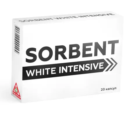 Белый сорбент при отравлении White Intensive 500 мг, 20 капсул