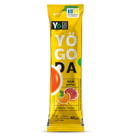 Чай концентрат Yogoda (Йогода) цитрус апельсин та грейпфрут, стік 40 г