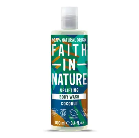 Faith in Nature Натуральний гель для душу з кокосом, дорожній формат 100 мл