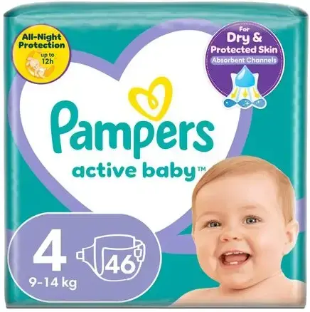 Підгузки Pampers Active Baby розмір 4 (9-14 кг), 46 шт