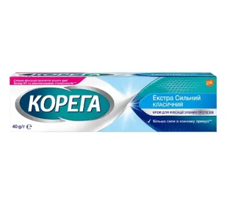 КОРЕГА ЕКСТРА СИЛЬНИЙ Класич. крем для фікс. зубн. протезів 40 мл