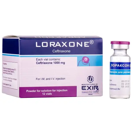 Лораксон порошок для раствора для инъекций 1000 мг флакон №12