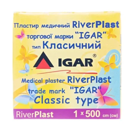 Пластырь медицинский IGAR RiverPlast тип Классический на тканевой основе (хлопок) 1 см х 500 см, 1 шт