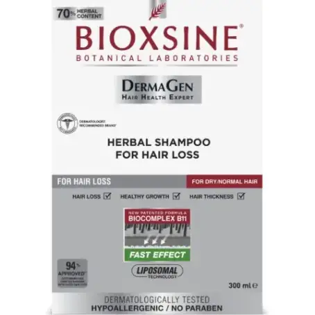 Шампунь проти випадіння для сухого та нормального волосся Bioxsine DermaGen, 300 мл