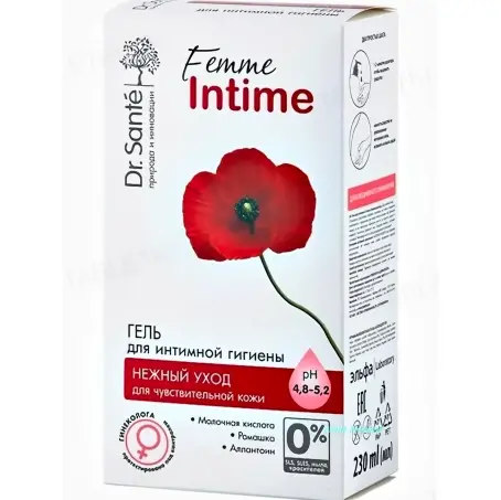 ГЕЛЬ Д/ИНТИМ. ГИГИЕН. НЕЖНЫЙ УХОД Dr.Sante Femme Int. 230 мл д/чувств. кожи