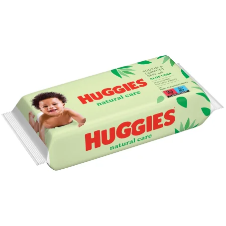Серветки вологі Huggies Natural Care Aloe Vera дитячі, 56 шт