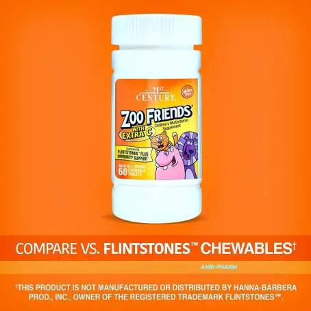 CENTURY МУЛЬТИВІТ. ДИТ. ZOO FRIENDS+Екстра віт. C №60 табл.