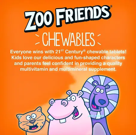 CENTURY МУЛЬТИВІТ. ДИТ. ZOO FRIENDS+Екстра віт. C №60 табл.