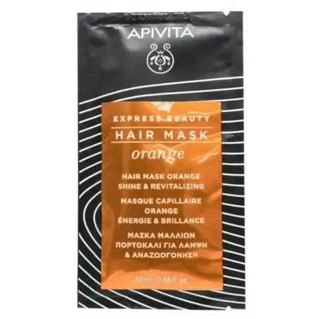 Маска для волосся Apivita Express Beauty Блиск і Оздоровлення з апельсином, 20 мл