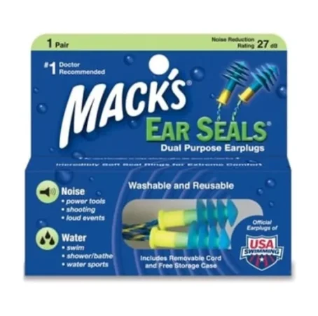 Беруши вкладки ушные MACK'S Soft flanged Ear Seals 11 защита от шума и воды, до 27 Дб, со шнуром, 1 пара