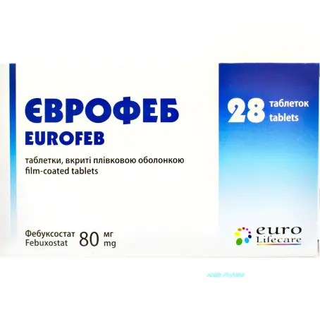 ЄВРОФЕБ 80 мг №28 табл. в/о