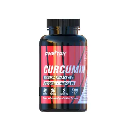 Вітаміни Vansiton Curcumin, Bioperine + Vitamin D3 (куркумін, вітамін Д3, біоперін), 60 капсул