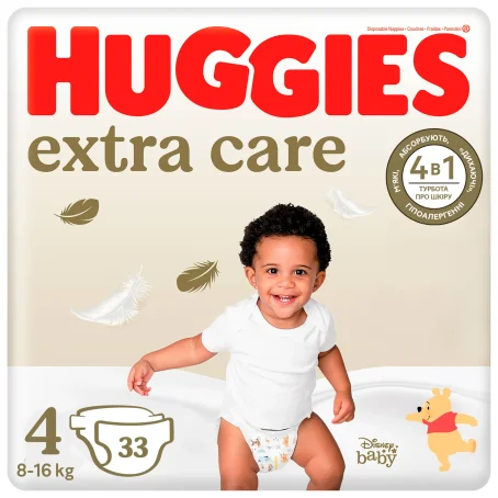 Подгузники Huggies Extra Care 4 (8-16 кг) 33 шт.