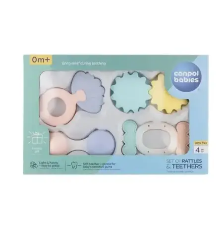 Набор погремушек Canpol Babies Pastel от рождения, 4 шт