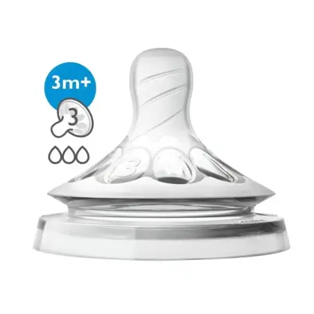 Соска силіконова Philips Avent Natural 2.0 SCF043/27 3 отвори від 3 місяців 2 шт