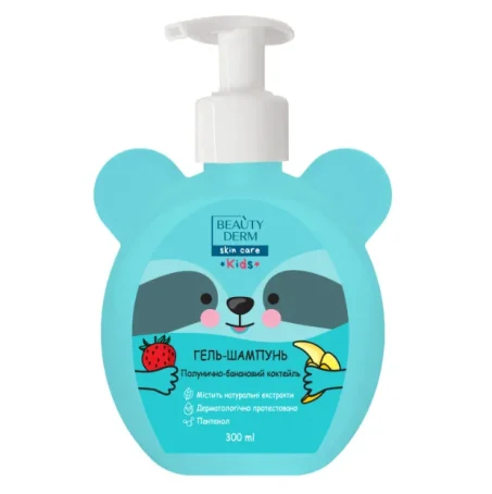 ГЕЛЬ-ШАМПУНЬ KIDS 2 в 1 BEAUTYDERM з полун.-банан. аром, 300 мл