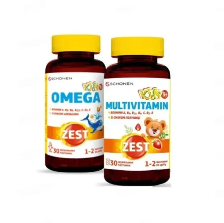 ЗЕСТ НАБОР КИДС ОМЕГА пастил. жев. №30 + ЗЕСТ КИДС МУЛЬТИВИТАМИН пастил. жев. №30