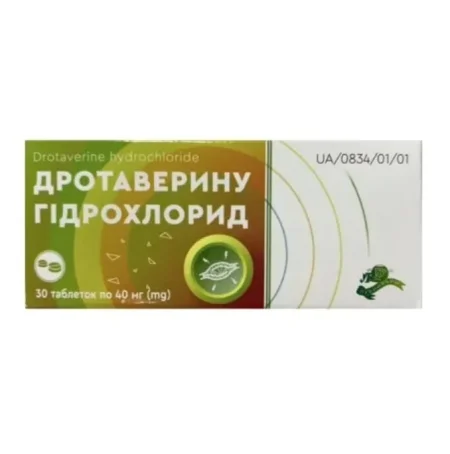 Дротаверину гідрохлорид таблетки по 40 мг, 30 шт.