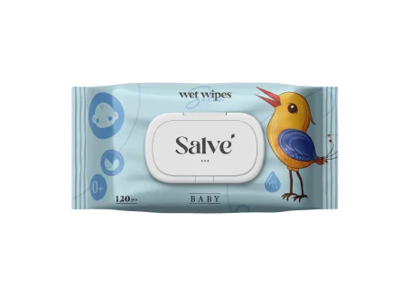 Салфетки влажные детские Salve синие, 120 шт