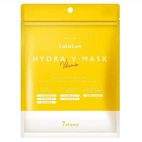 Маска для лица Lululun Face Mask Hydra V интенсивная увлажняющая с витаминами и травами, 7 шт