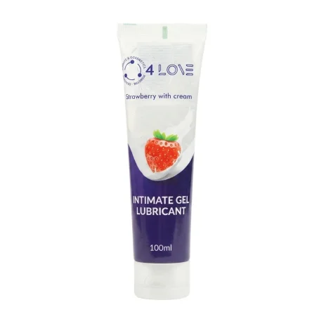 Гель-змазка 4LOVE Strawberry with cream на водній основі, 100 мл