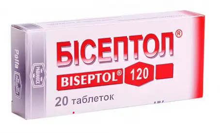 Бісептол таблетки 100 мг/20 мг блістер №20