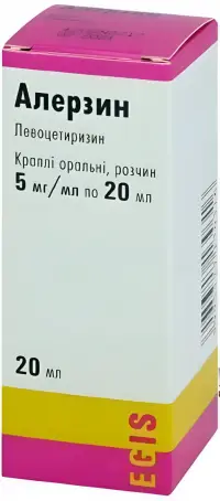 Алерзин капли оральные, 5 мг/мл, 20 мл