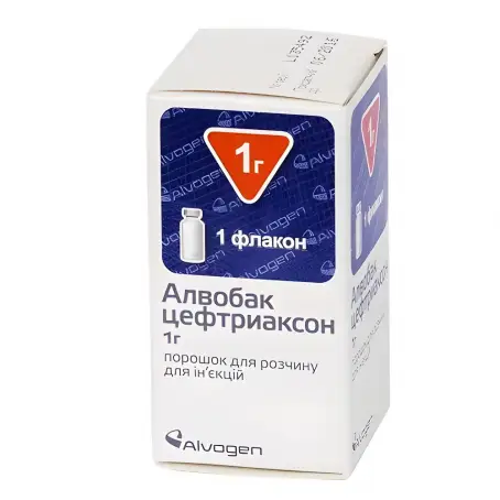 Алвобак порошок для розчину для ін'єкцій по 1 г у флаконі