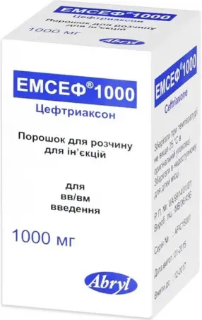 ЕМСЕФ 1000 мг пор. для п ін. р-ну фл.