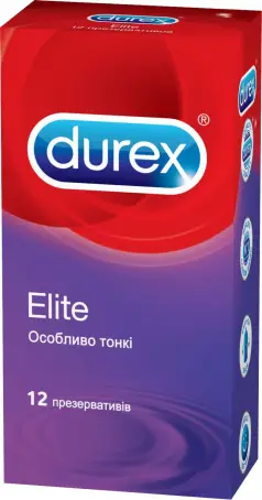 Презервативы Durex (Дюрекс) Elite особенно тонкие с дополнительной смазкой, 12 шт.