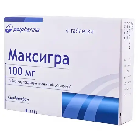 Максигра таблетки для потенции по 100 мг, 4 шт.