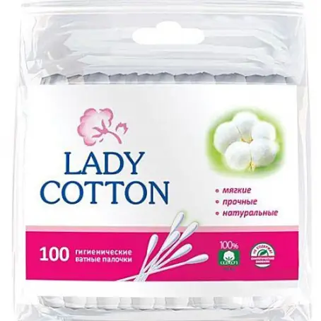 Lady Cotton (Леди Котон) гигиенические ватные палочки, 100 шт.