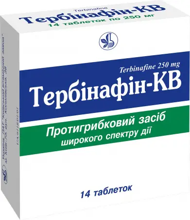 Тербінафін-КВ таблетки протигрибкові 250 мг №14