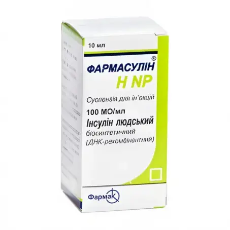 Фармасулин H NP суспензия для инъекций, 100 МЕ/мл, 10 мл во флаконе