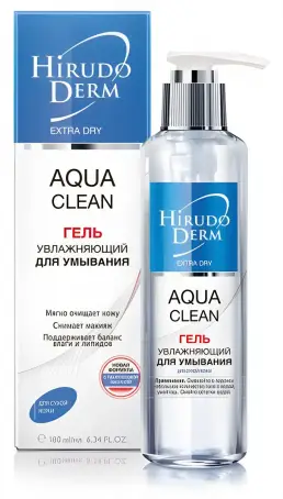 Hirudo Derm Aqua Clean зволожуючий гель для вмивання, 180 мл