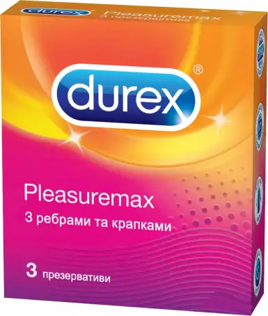 Презервативи DUREX Pleasuremax рел'єф. з ребр. і крапк. №3