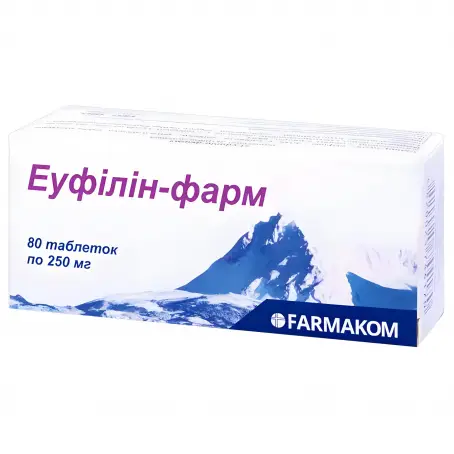 Еуфілін-фарм таблетки по 250 мг, 80 шт.