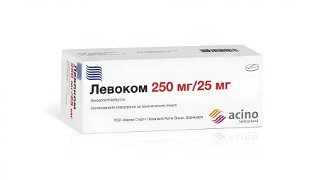 Лівоком таблетки від хвороби Паркінсона по 250 мг/25 мг, 100 шт.