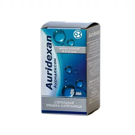 Ауридексан капли ушные 0,5 мг/мл флакон 5 мл