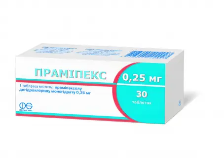 Праміпекс таблетки 0,25 мг, 30 шт.