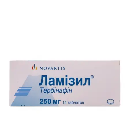 Ламізил таблетки протигрибкові по 250 мг, 14 шт.