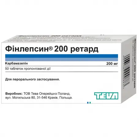 Финлепсин таблетки по 200 мг, 50 шт.