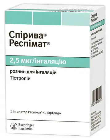 Спирива Респимат 2.5мкг/ингаляция 4 мл + ингаляция Респимат (40%) (60 ингаляций) раствор для ингаляций Спец