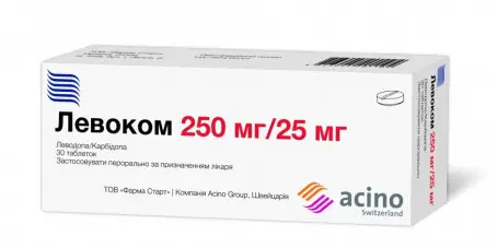 Левоком таблетки от болезни Паркинсона 250 мг/25 мг №30