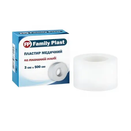 Лейкопластир FP Family Plast на тканинній основі 3смх500см
