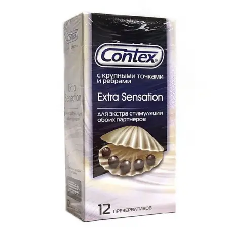Презервативи Contex (Контекс) Extra Sensation рельєфні з точками для додаткового стимулювання, 12 шт.