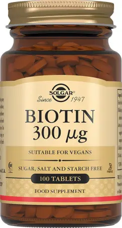Солгар Биотин таблетки по 300 мкг, 100 шт.