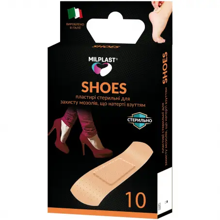 ПЛАСТ. MILPLAST Shoes для зах. мозол. ніг 2 х 7 см №10 стер. полім. еласт.