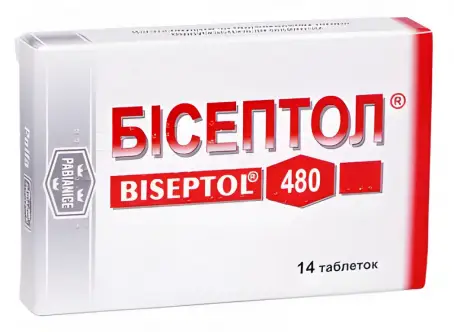 Бісептол таблетки 400 мг + 80 мг блістер №14